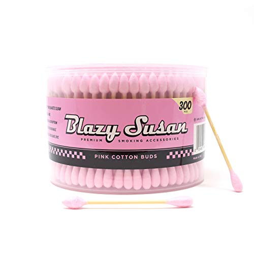 Blazy Pink Cotton Buds | Thick Cotton Swabs | No Residue or Aftertaste | 300ct