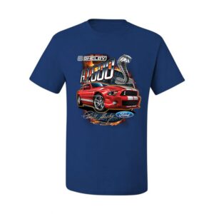 Shelby GT500 Cobra Official Ford Motors Design Cars and Trucks Men's Graphic T-Shirt, Royal, Large