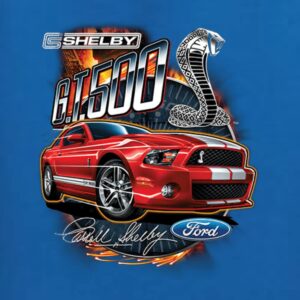 Shelby GT500 Cobra Official Ford Motors Design Cars and Trucks Men's Graphic T-Shirt, Royal, Large