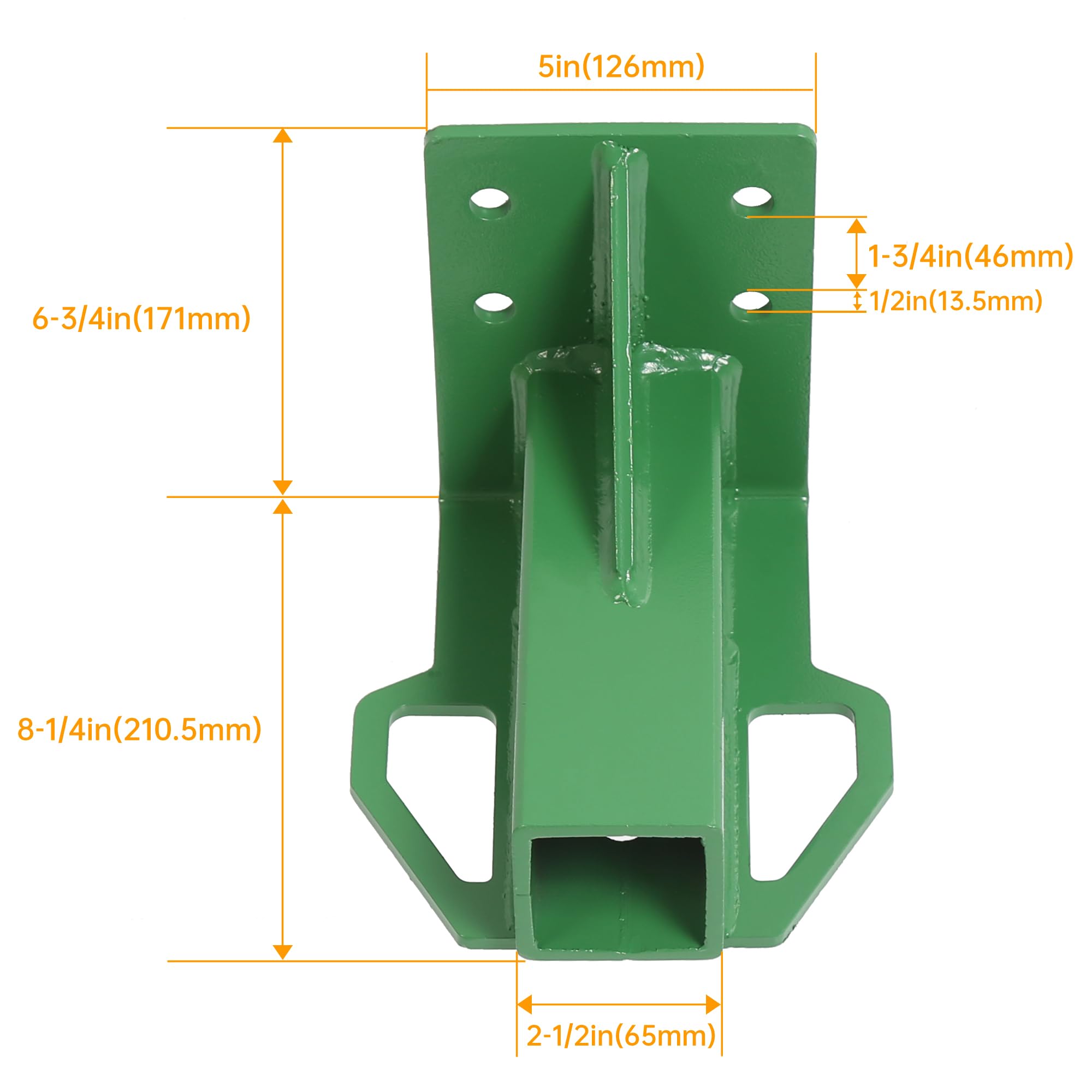 ECOTRIC Rear Trailer Hitch Receiver (Green) Compatible with John Deere Deer Gator 4x2/ 6x4 Old-Style Durable