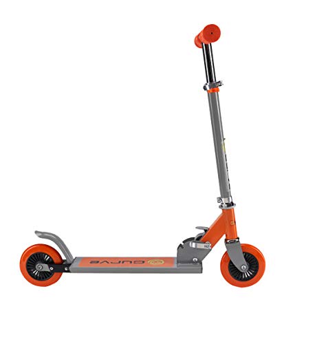 Curve ACTSCOT-489CV-ORG Standard Folding Metal Scooter for Kids, Easy Fold-N-Carry Design, Ultra-Lightweight, Portable Folding Design Comforable & Safe Durable & Easy to Ride, Orange