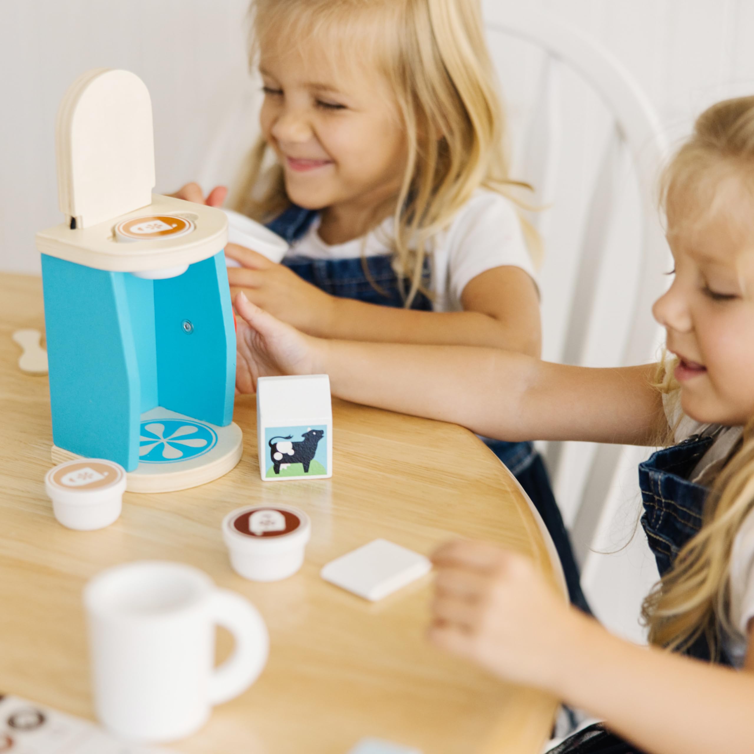 Melissa & Doug 11-Piece Coffee Set, Multi - Pretend Play Kitchen Accessories Kids Coffee Maker Play Set For Girls And Boys