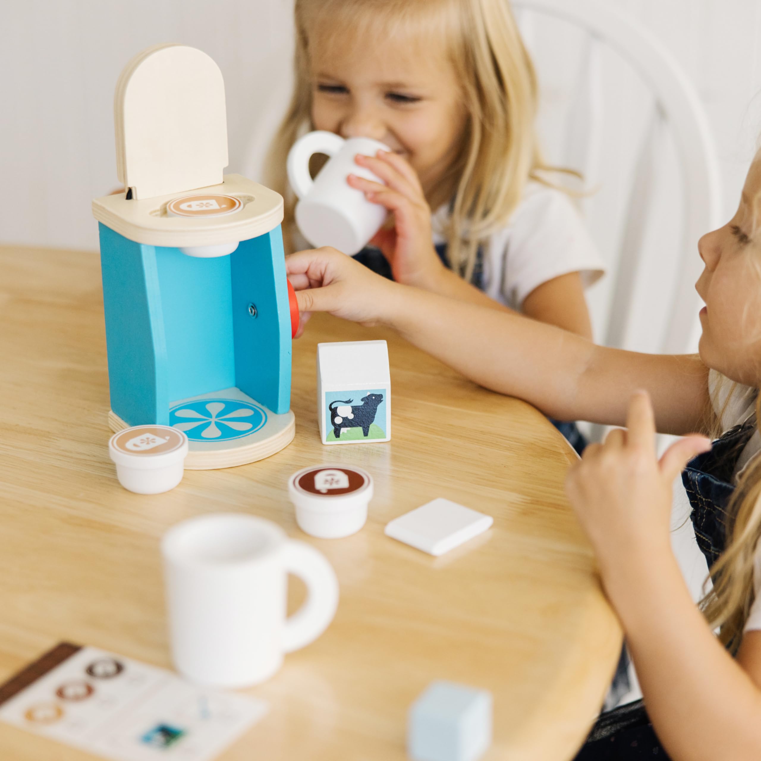 Melissa & Doug 11-Piece Coffee Set, Multi - Pretend Play Kitchen Accessories Kids Coffee Maker Play Set For Girls And Boys