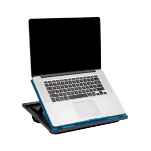 mind reader lap desk laptop stand, bed tray, collapsible, cushion, portable, dorm, plastic, 14.75" l x 11" w x 7.3" h, blue