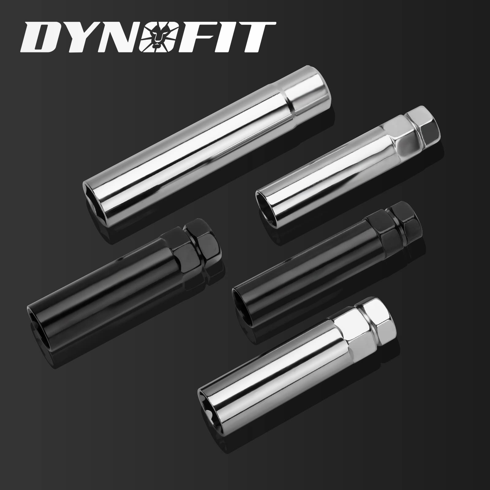 dynofit 6 Spline Drive Tuner Lug Nuts Key for Wrench with 3/4'' (19mm) and 13/16''(21mm) Hex, Chrome Lugnuts Socket Replacement Tool for 1/2" 12x1.5 12x1.25 Lug Nut 24months Warranty