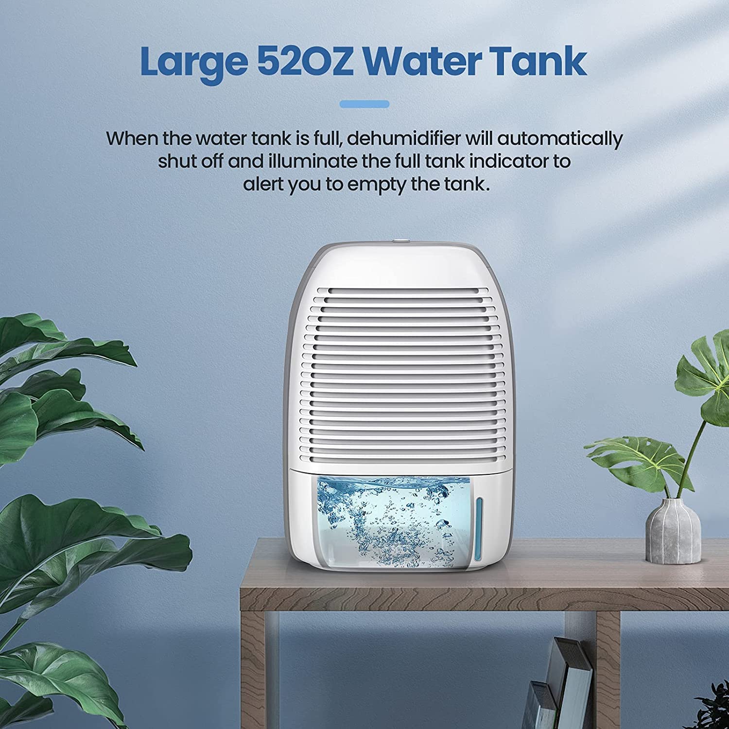 Afloia Dehumidifier for Home 52oz(1500ml) Capacity Ultra Quiet for 2200 Cubic Feet (250 sq ft) Portable Dehumidifiers for Bathroom, Bedroom, Dorm Room, Baby Room, RV