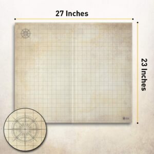 Melee Mats DND Map Starter Kit for Dungeons & Dragons Game - 23” x 27" Double Sided, Wet/Dry Erase Battle Terrain Grid - Ultimate Tabletop Board Gaming Experience with Accessories