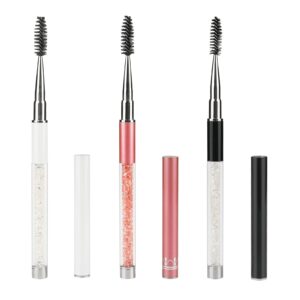 g2plus 3pcs eyelash brushes with cap, eye brow brush, eyelash mascara brushes wands applicator makeup tools for travel