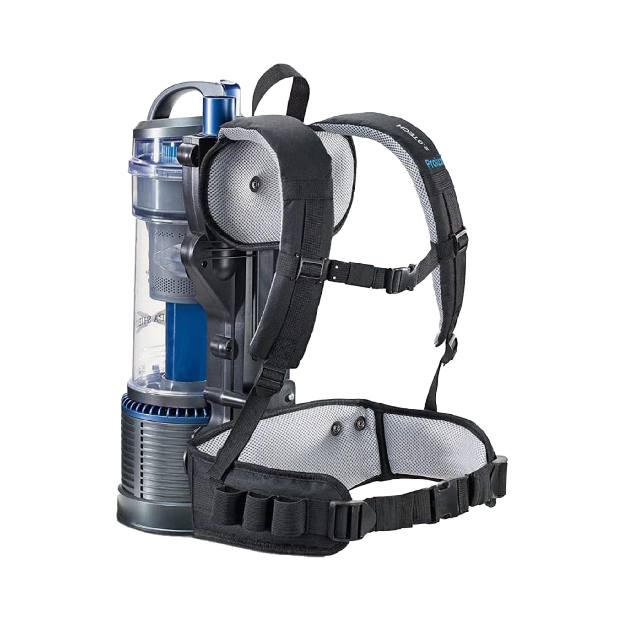 Prolux 2.0 Standard Bagless Backpack Vacuum Cleaner, Lightweight & Comfortable for Residential & Industrial Use, Double HEPA Filtration, Multiple Attachments, Padded Straps