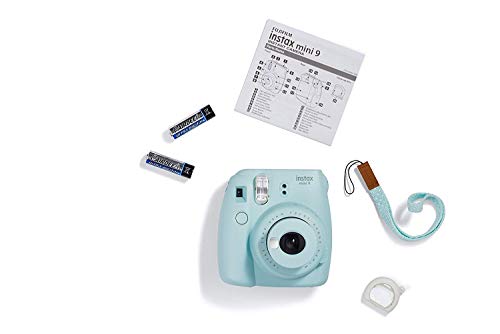 Fujifilm Instax Mini 9 Instant Film Camera (Ice Blue) - Fujifilm Instax Mini Instant Film, Twin Pack - Fujifilm Instax Mini Rainbow Film - Case for Fuji Mini Camera – Fuji Instax Accessory Bundle