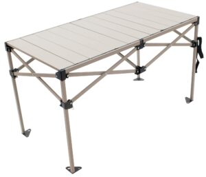rio gear 48" x 25" outdoor camping aluminum roll top table