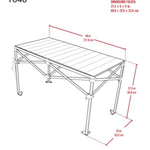 Rio Gear 48" x 25" Outdoor Camping Aluminum Roll Top Table