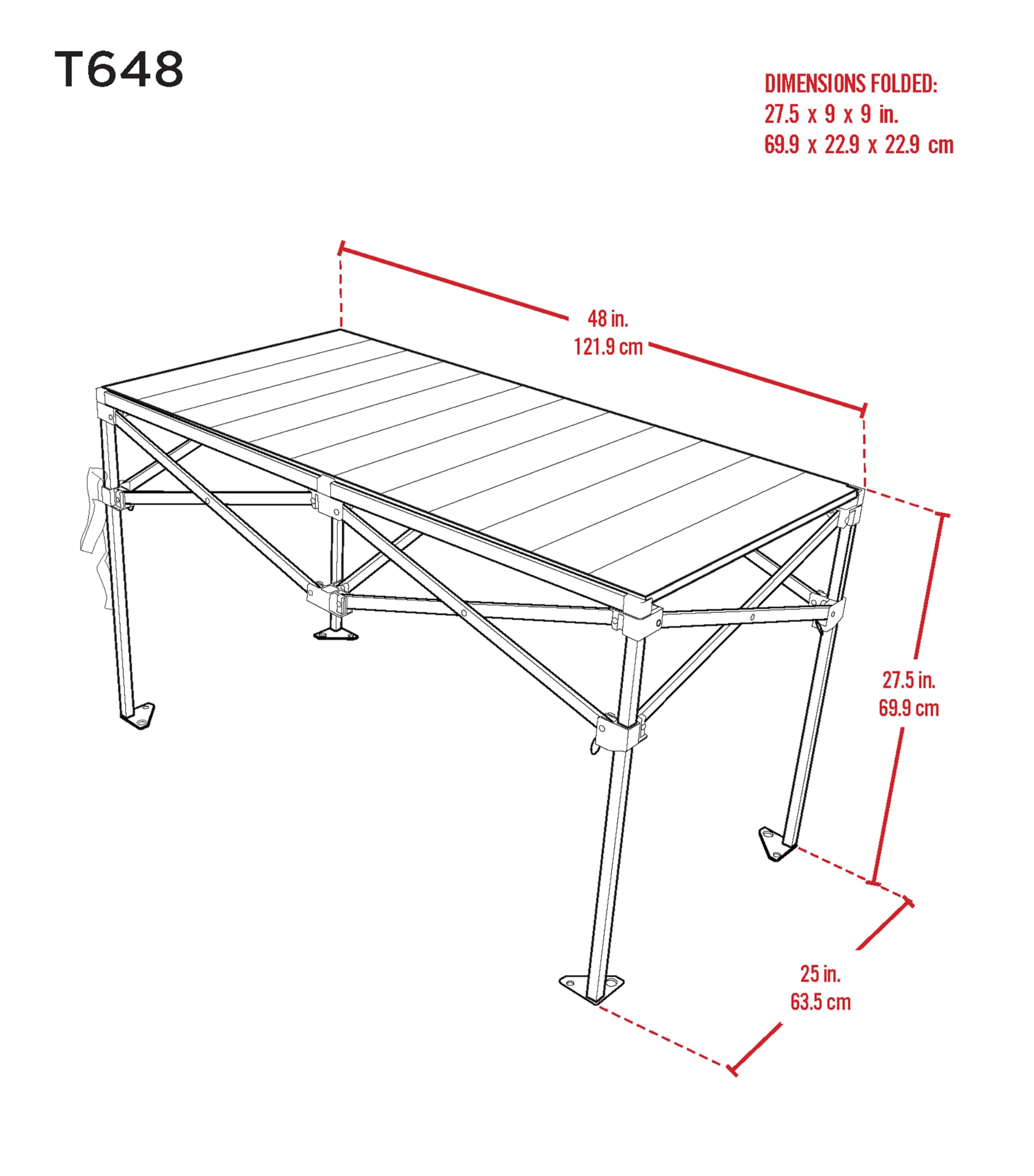 Rio Gear 48" x 25" Outdoor Camping Aluminum Roll Top Table