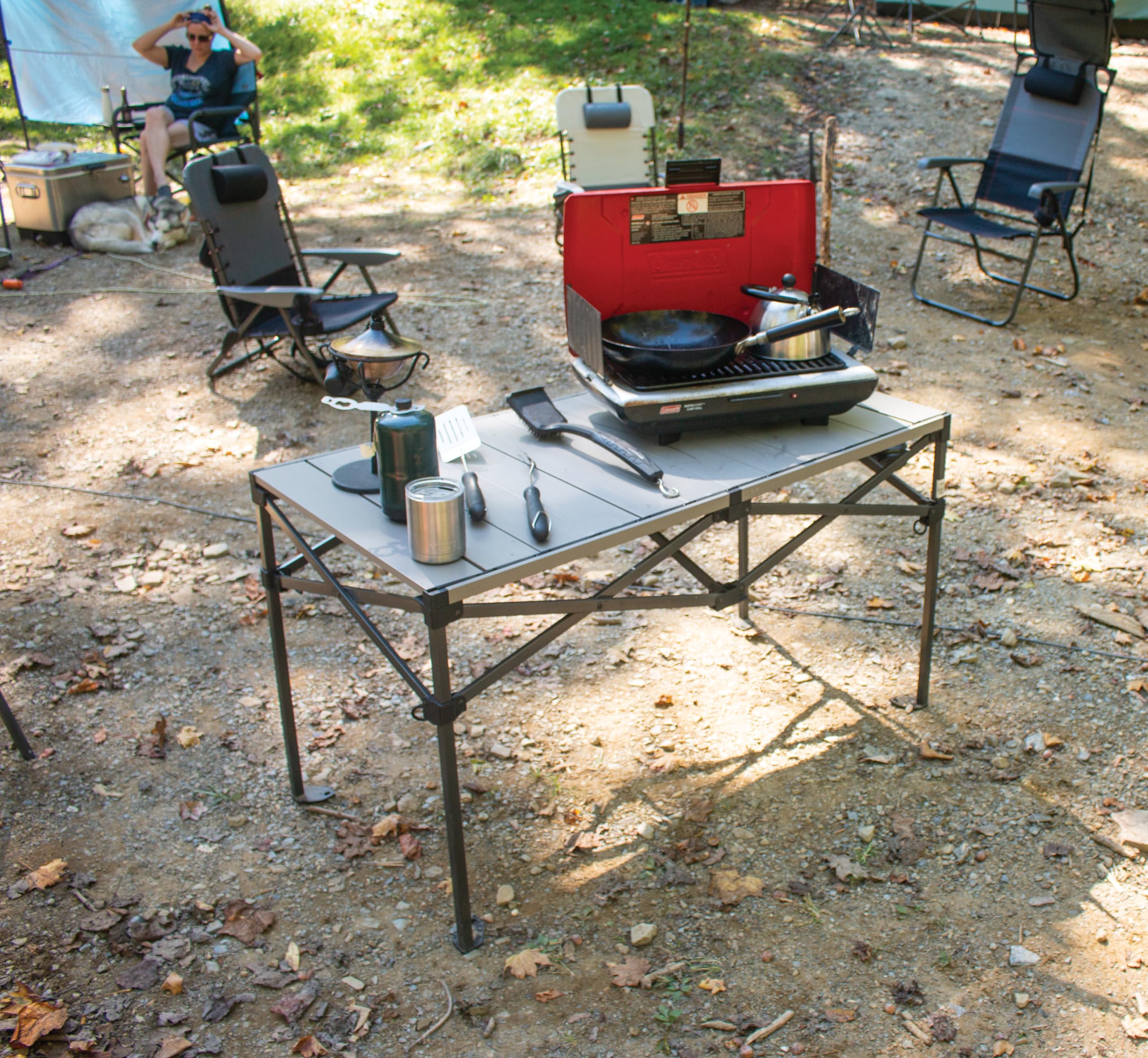 Rio Gear 48" x 25" Outdoor Camping Aluminum Roll Top Table