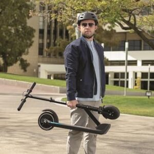 Razor E Prime Air Adult Electric Scooter - Up to 15 mph, 8" Air Filled Front Tire, Rear Wheel Drive, 250W Brushless Hub Motor, Lightweight Aluminum Frame, Anti-Rattle System, Foldable