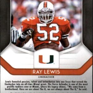 2019 Prizm Draft Picks Football #77 Ray Lewis Miami Hurricanes Official Collegiate Panini Football Trading Card