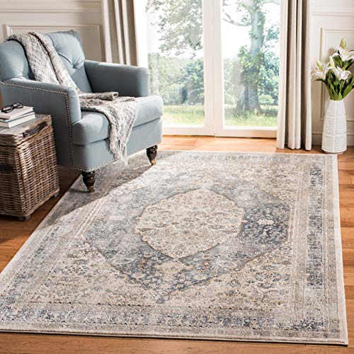 SAFAVIEH Oregon Collection Area Rug - 8' x 10', Beige & Grey, Oriental Distressed Design, Non-Shedding & Easy Care, Ideal for High Traffic Areas in Living Room, Bedroom (ORE896B)