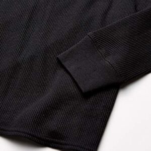 Amazon Essentials Women's Waffle Snug Fit Pajama Set, Black, Small