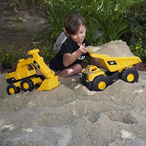 CAT Construction Toys Construction Tough Rigs 15" Dump Truck & Excavator Set Toys 2 Pack Ages 3+ | Kid Powered Caterpillar Vehicle Set | Indoor or Ourdor Play | No Batteries Required