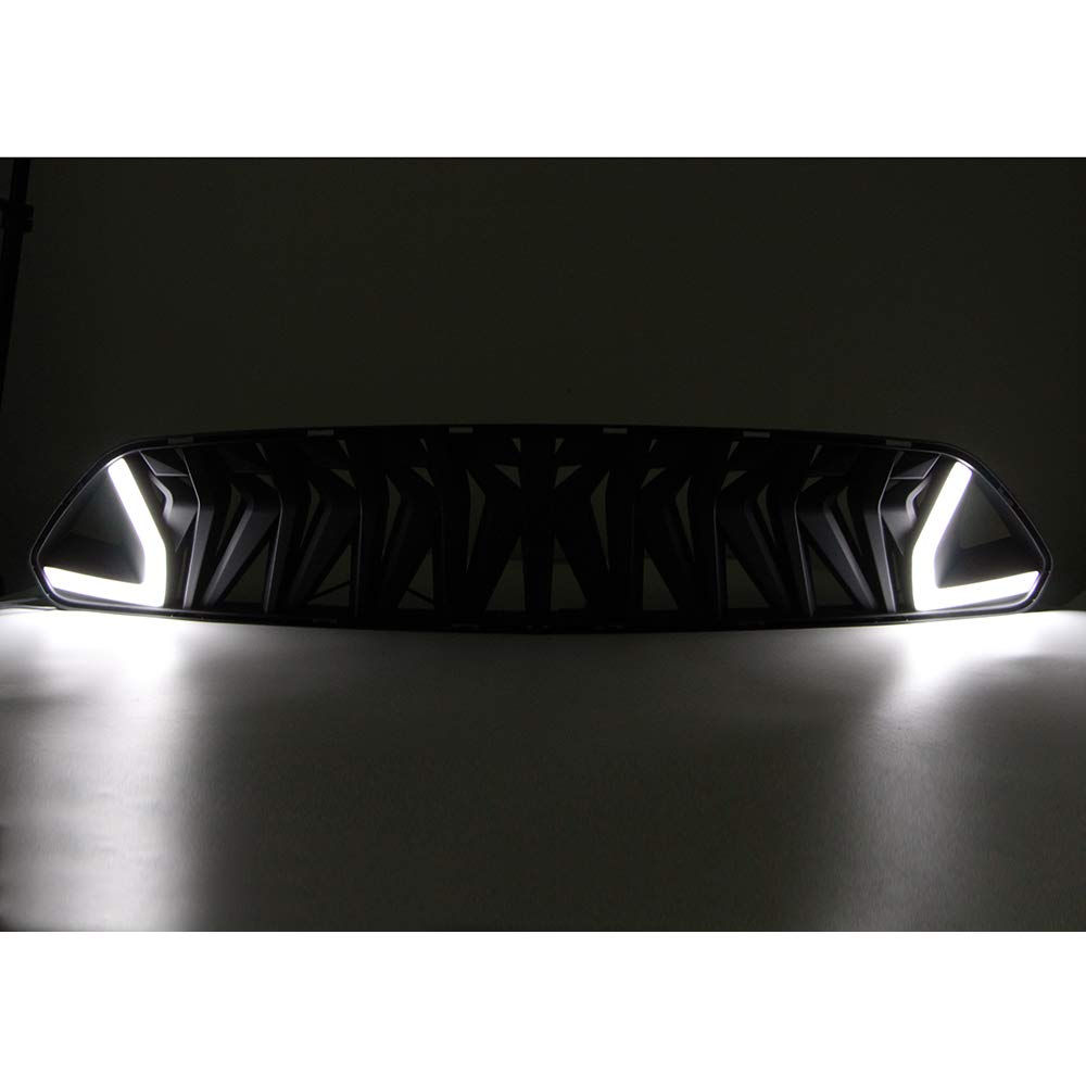 Dreamseek LED Grille for Ford Mustang 2015 2016 2017 Front Bumper Sport Performance Grill White Light Armor Style