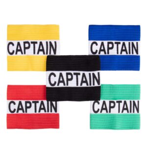 Crown Sporting Goods Captain Armband | Youth Team Sports Athletic Accessory | One-Size Elastic Player Band for School, Playground, Recreational, Indoor & Outdoor, Soccer & Basketball (Black)