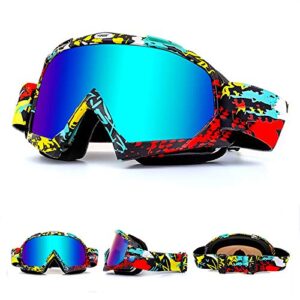 Zsling OTG Ski Snow Goggles, UV Protection Anti Fog Snowboard Goggles for Men Women Youth,Dirt Bike,Motocross,UTV MX Offroad Racing goggles