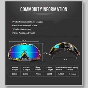 Zsling OTG Ski Snow Goggles, UV Protection Anti Fog Snowboard Goggles for Men Women Youth,Dirt Bike,Motocross,UTV MX Offroad Racing goggles