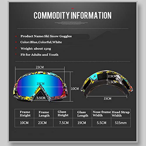 Zsling OTG Ski Snow Goggles, UV Protection Anti Fog Snowboard Goggles for Men Women Youth,Dirt Bike,Motocross,UTV MX Offroad Racing goggles