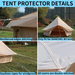 DANCHEL OUTDOOR 4 Season Waterproof Rain Fly Tarp for Yurt Tent, Portable Glamping Tent Cover Protector Awning Canopy for B5 16.4ft/5m Bell Tent Camping Accessories Replacement Beige