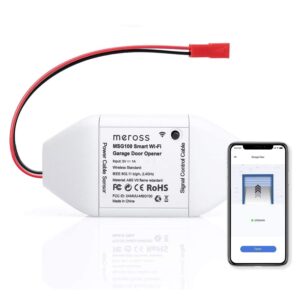 meross Smart Garage Door Opener Remote, APP Control, Compatible with Alexa and SmartThings, Multiple Notification Modes, No Hub Needed