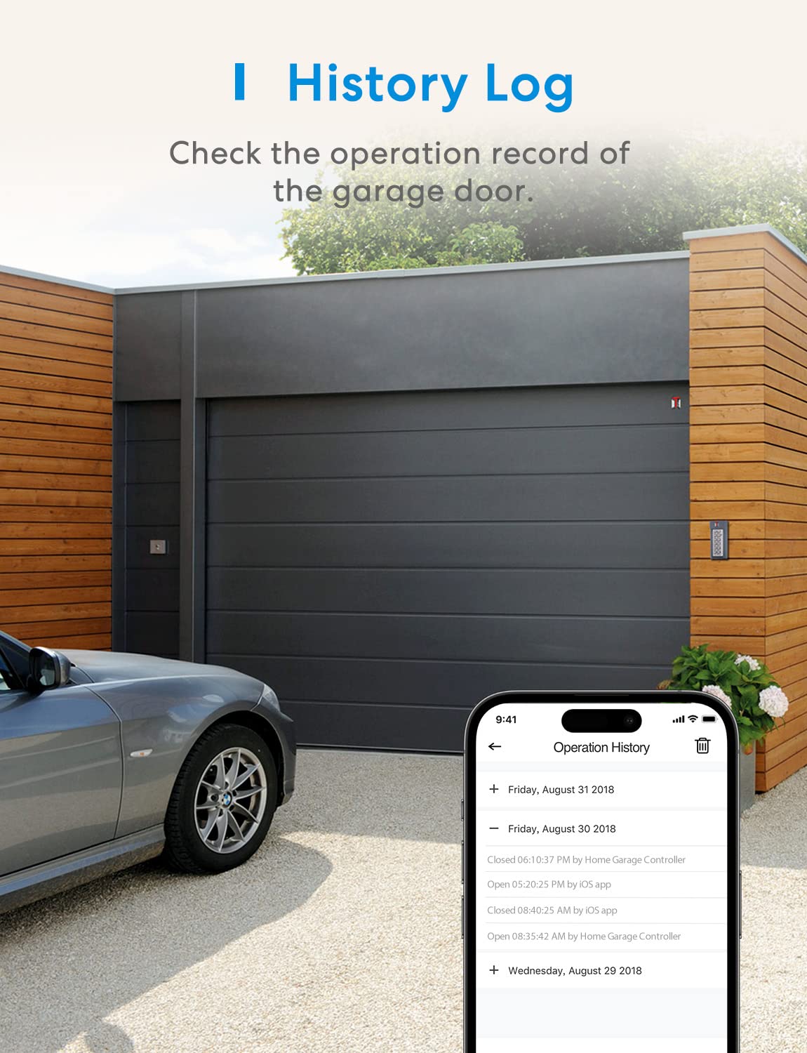 meross Smart Garage Door Opener Remote, APP Control, Compatible with Alexa and SmartThings, Multiple Notification Modes, No Hub Needed