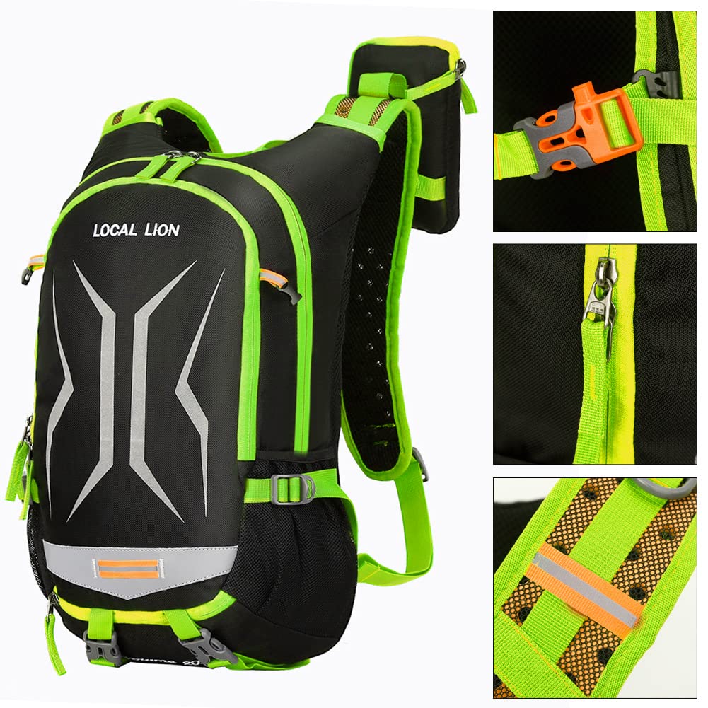 LOCAL LION Cycling Backpack Biking Daypack For Outdoor Sports Running Breathable Hydration Pack Men Women 18L