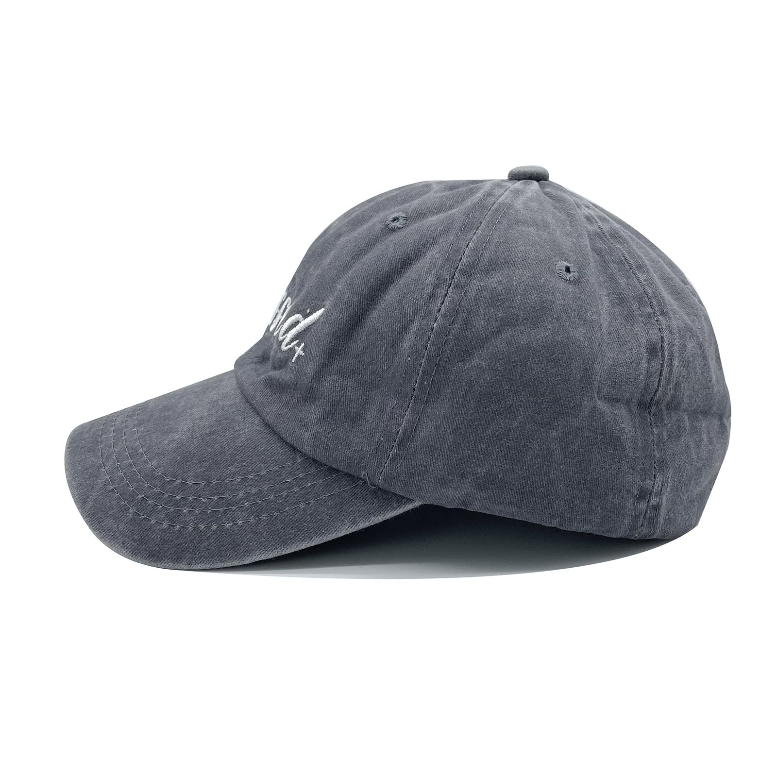 Waldeal Blessed Hats for Women, Adjustable Embroidered Faith Religious Baseball Cap Grey