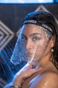 showrshield - keeps your face dry while your showering & shampooing. any reason to keep your face dry while in the shower.