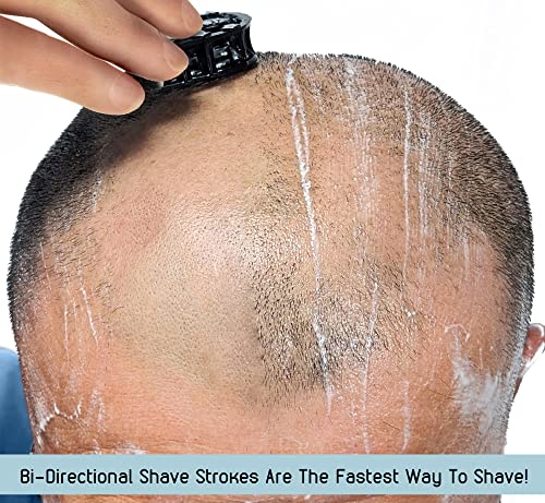 Premium Omnishaver with White Travel Case - The Fastest Way to Shave Head, Legs, Arms, Body | an Alternative to Disposable Shaving Razors Self Cleans & Strops During Use | Bald Head Shaver for Men