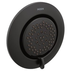 moen mosaic matte black round two-function body spray, valve required, ts1422bl