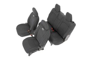 rough country neoprene seat covers for 18-22 jeep wrangler jl | 2-door - 91020, black