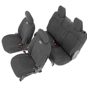 Rough Country Neoprene Seat Covers for 18-22 Jeep Wrangler JL | 2-Door - 91020, Black