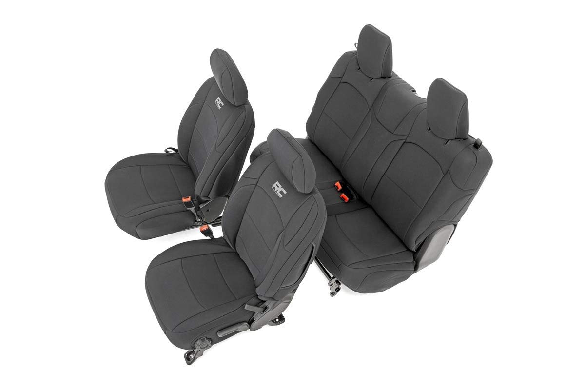 Rough Country Neoprene Seat Covers for 18-22 Jeep Wrangler JL | 2-Door - 91020, Black