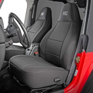 Rough Country Neoprene Seat Covers for 18-22 Jeep Wrangler JL | 2-Door - 91020, Black