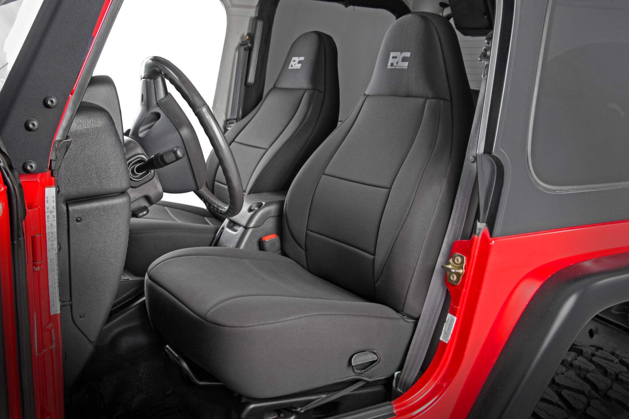 Rough Country Neoprene Seat Covers for 18-22 Jeep Wrangler JL | 2-Door - 91020, Black