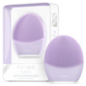 foreo luna 3 facial cleansing brush | sensitive skin | anti aging face massager | enhances absorption of facial products | for clean & healthy face care | simple & easy | waterproof