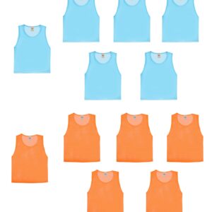 imflyker Scrimmage Pinnies Jerseys Vests Pinnies for Youth Adult Sports Basketball, Soccer, Football, Volleyball (6 Orange + 6 Blue)