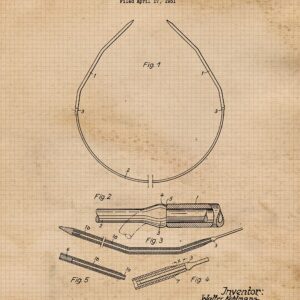 Vintage Knitting Tools Patent Prints, 4 (8x10) Unframed Photos, Wall Art Decor Gifts Under 20 for Home Craftsman Office Hobby Craft Studio Lounge Garage Student Teacher Fashion Sewing Engineer Design