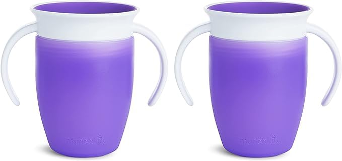 Munchkin Miracle 360 Trainer Cup, Purple/Purple, 7 Ounce, 2 Count