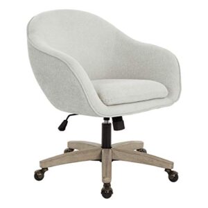 osp home furnishings nora office chair in dove faux leather with grey brush wood base kd