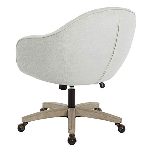 OSP Home Furnishings Nora Office Chair in Dove Faux Leather with Grey Brush Wood Base KD