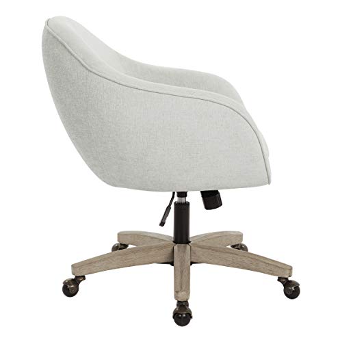 OSP Home Furnishings Nora Office Chair in Dove Faux Leather with Grey Brush Wood Base KD
