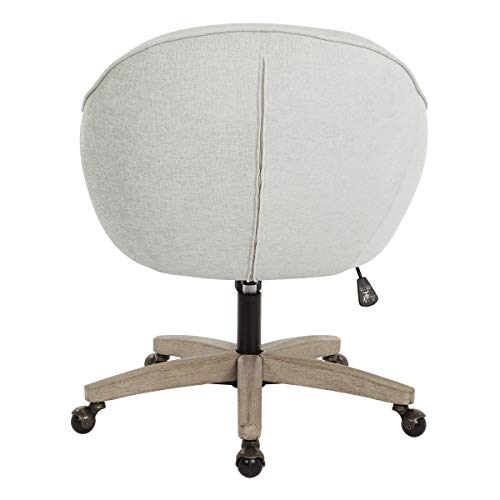 OSP Home Furnishings Nora Office Chair in Dove Faux Leather with Grey Brush Wood Base KD