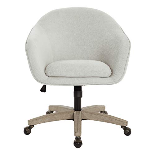 OSP Home Furnishings Nora Office Chair in Dove Faux Leather with Grey Brush Wood Base KD